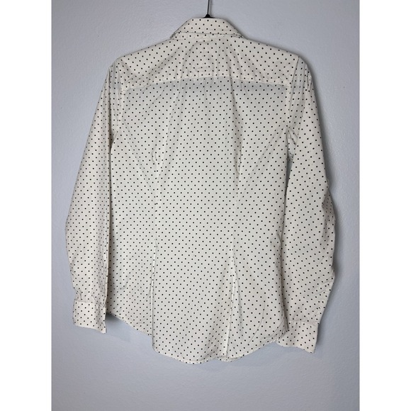 LRL Lauren Ralph Lauren Womens Sz M Cotton Button Up Long Sleeve Shirt Polka Dot - Picture 2 of 9